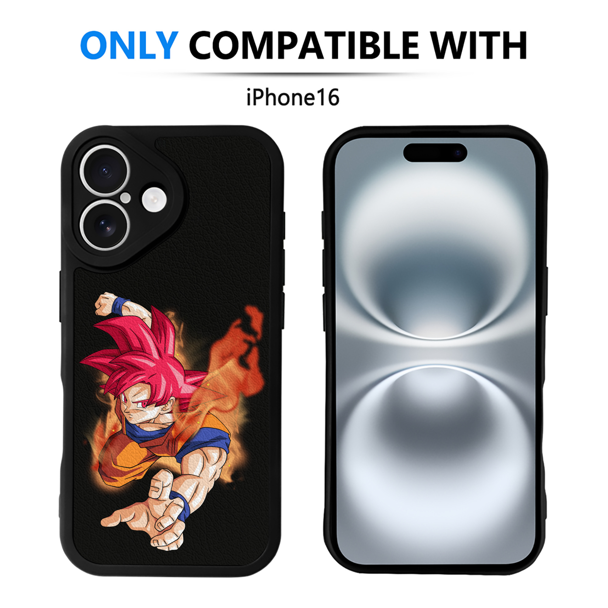 （画像用） ドラゴンボール 孫悟空（そん ごくう）Son Goku カカロット DRAGON BALL Kakarotto 【iPhone 16シリーズ対応】シリコンスマホケース（レザー調） 材質：シリコン